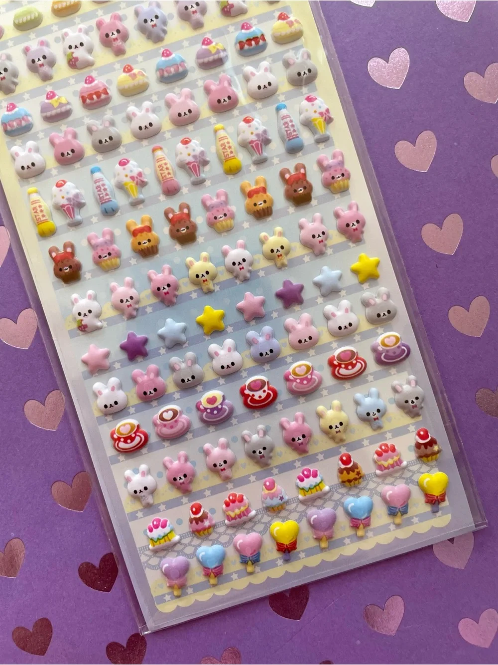 Rabbit puffy stickers pucchiri seal